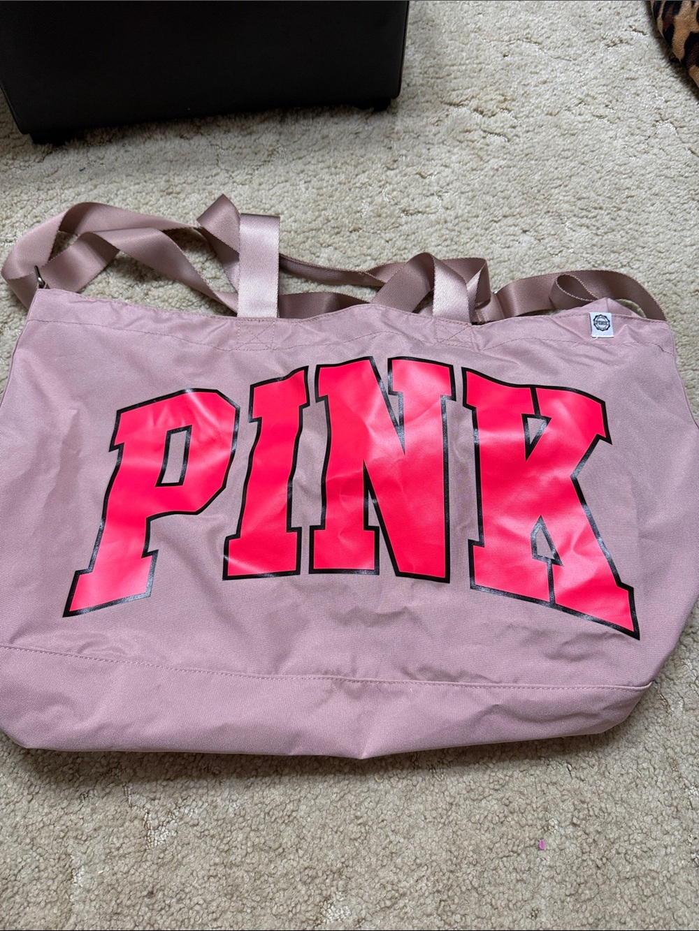 PINK Victoria's Secret Dusty Rose Tote with Bright Pink Logo